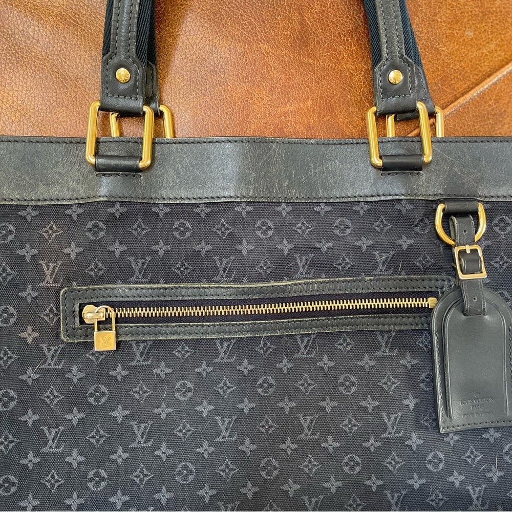 Louis Vuitton Dark blue denim mini Lin Tote with leather trim - Picture 5 of 12